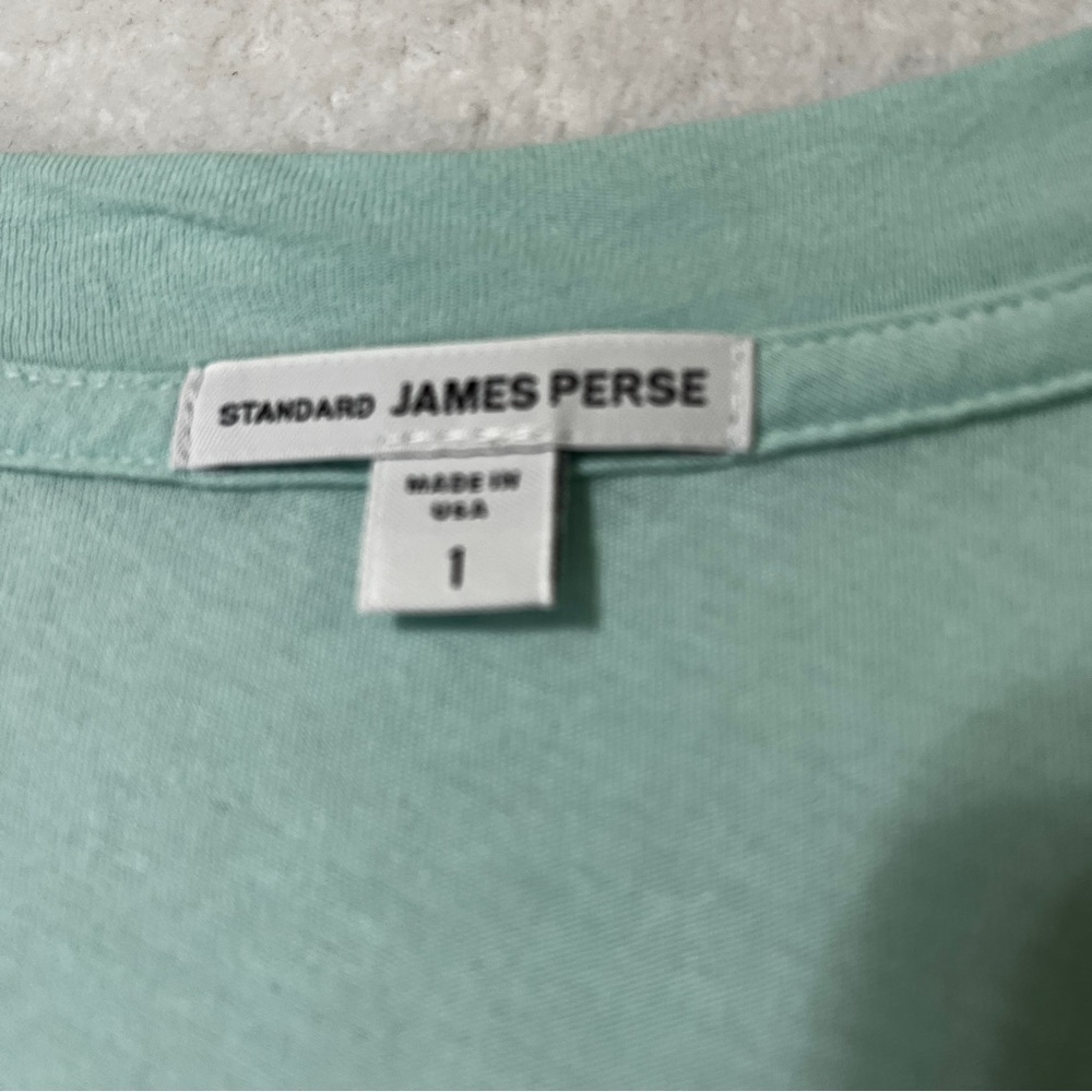 James Perse Light Green V-Neck Short Sleeve Tee Size 1 (Small) - Picture 3 of 5